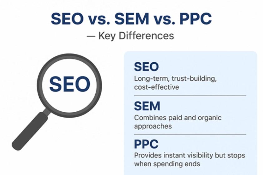 SEO vs SEM vs PPC